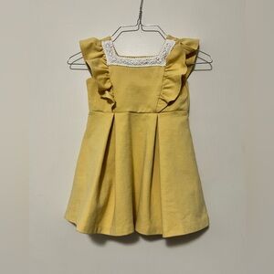 Janie and Jack Girls Dress 3T yellow ruffle Sleeve Lace spring summer Easter